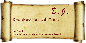 Draskovics János névjegykártya