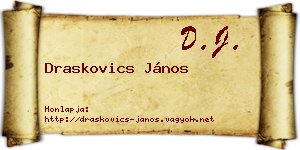 Draskovics János névjegykártya