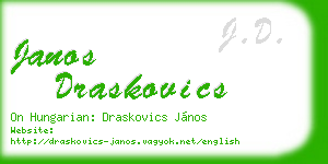 janos draskovics business card