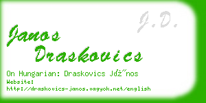 janos draskovics business card